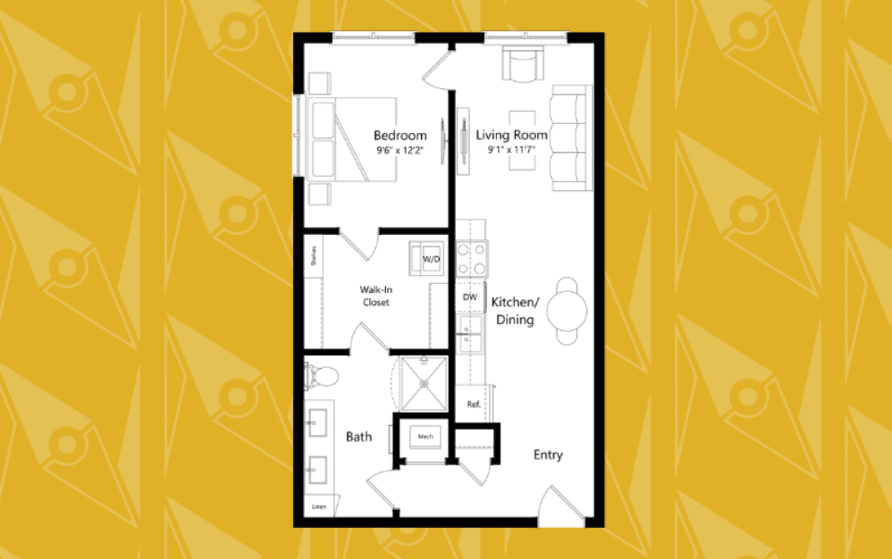 one bedroom one bathroom with dual vanities in Richmond VA