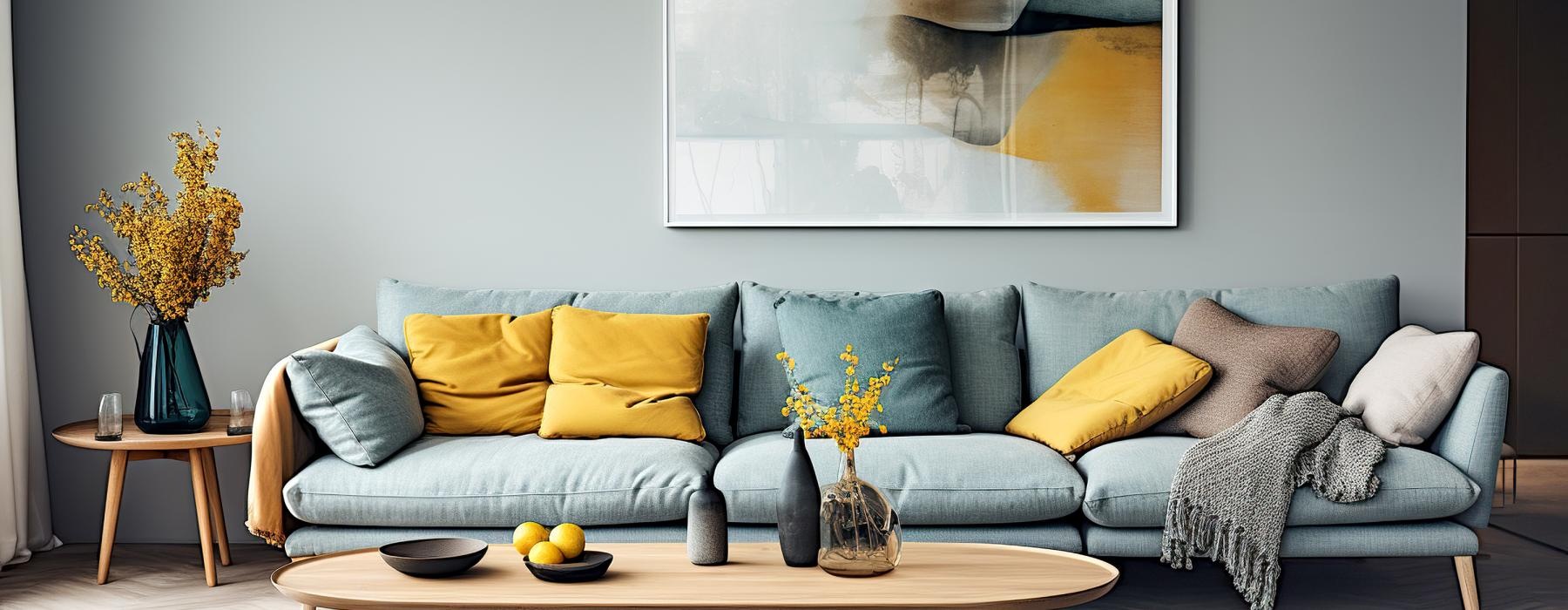 a living room with a couch and coffee table